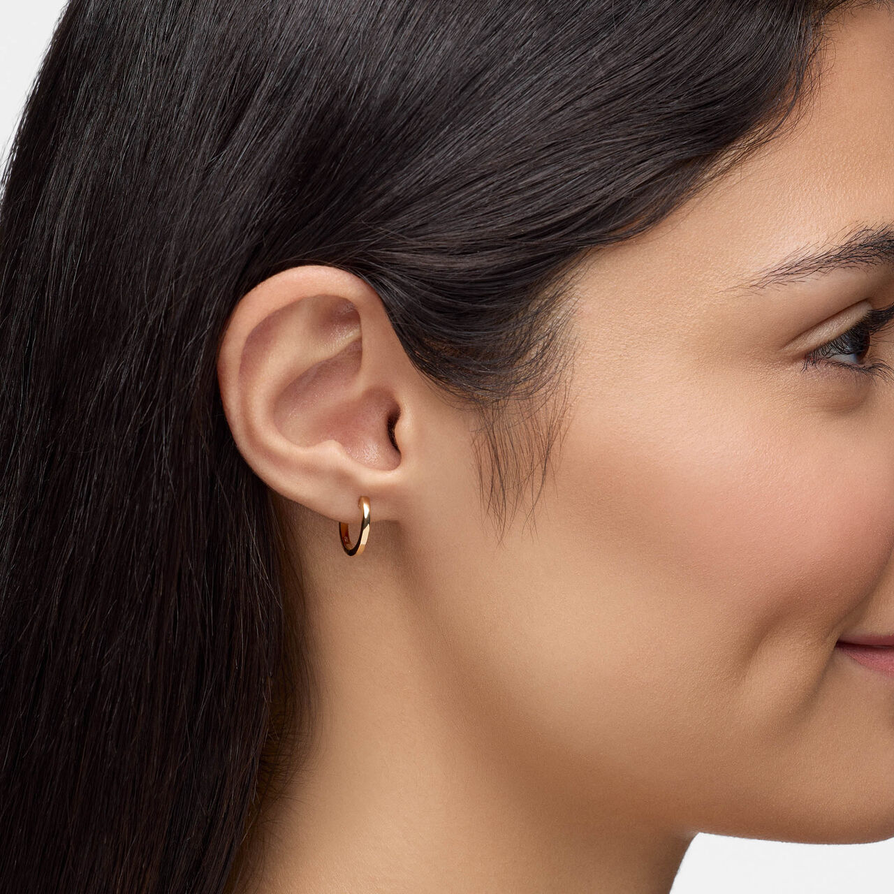 Birks Essentials Yellow Gold Huggie Earrings, 15 mm image number 1